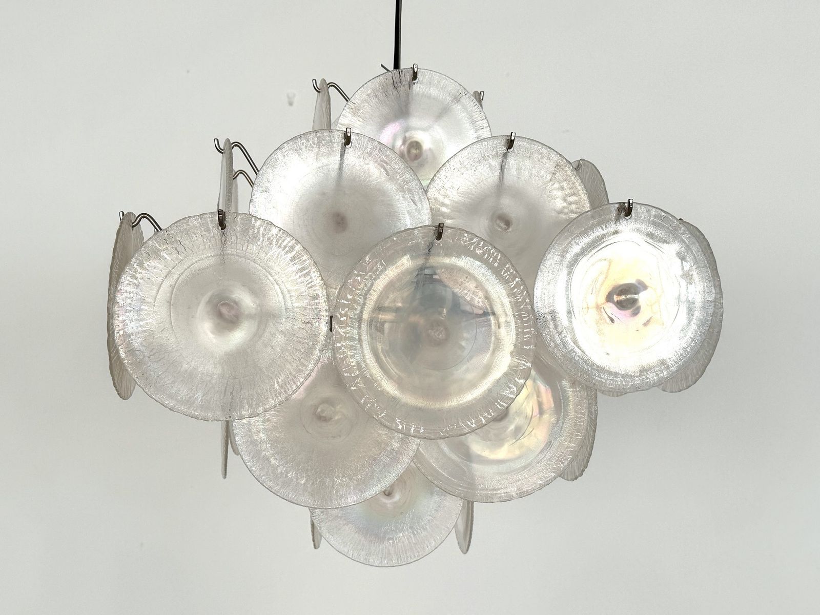 Carlo Nason Italian Mid Century Murano Rainbow Glass Chandelier For Mazzega, 70s photo vinterior
