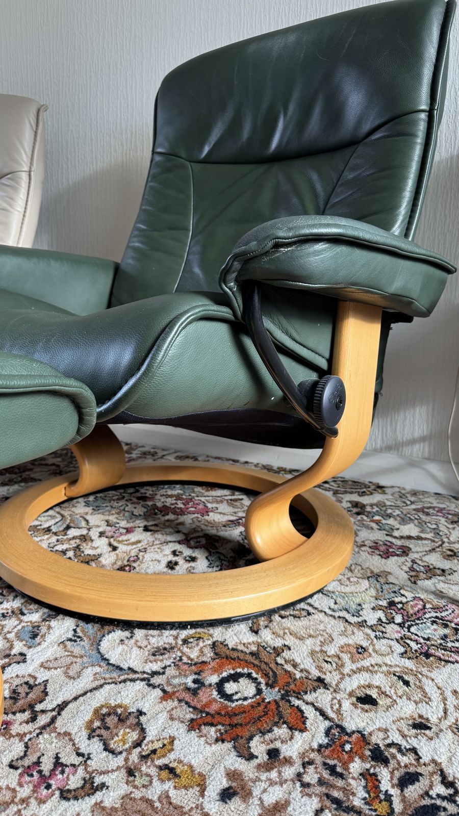 Green Stressless Consul Medium Recliner Leather Armchair photo buy