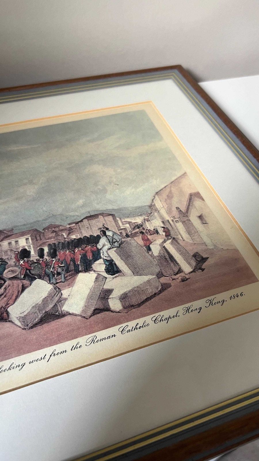 Vintage Reproduction Of 1846 Hong Kong Street Scene By Murdoch Bruce, Lithograph By Andrew Maclure photo vinterior
