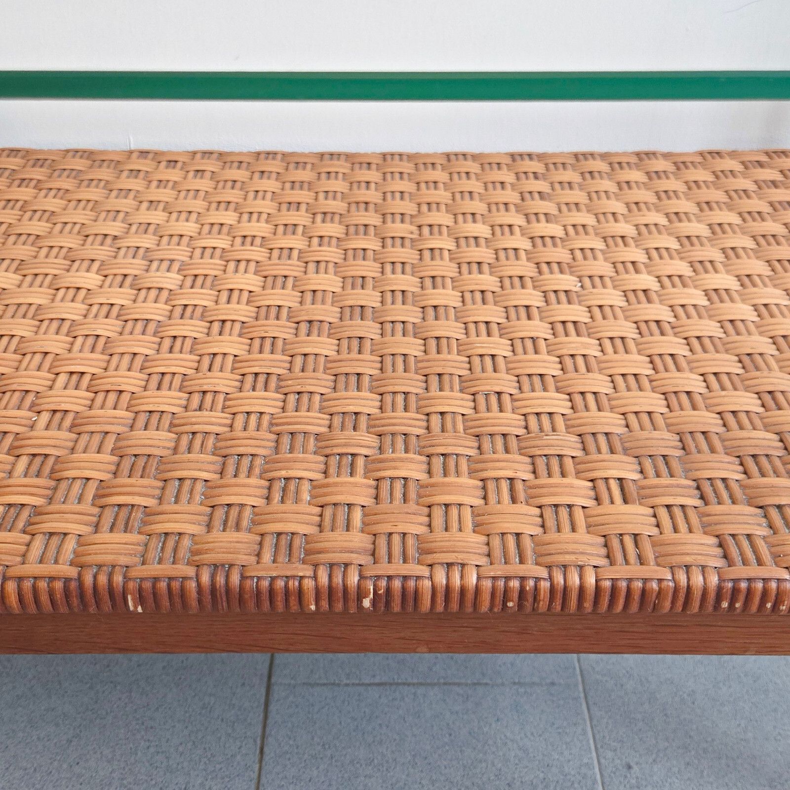 Stunning Vintage 1960s Heter Rattan Brass & Glass Coffee Table 60s 1960s photo 569.0
