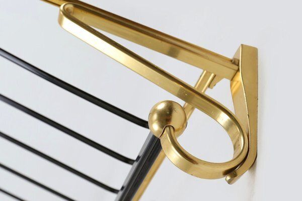 Mid Century Modern Coat Rack In Gold And Black Aluminium, 1960s photo furniture