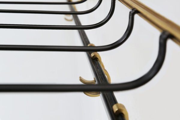 Mid Century Modern Coat Rack In Gold And Black Aluminium, 1960s photo vintage