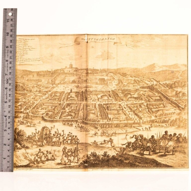 The City Of Loango Antique 18th Century Engraving Map photo for sale