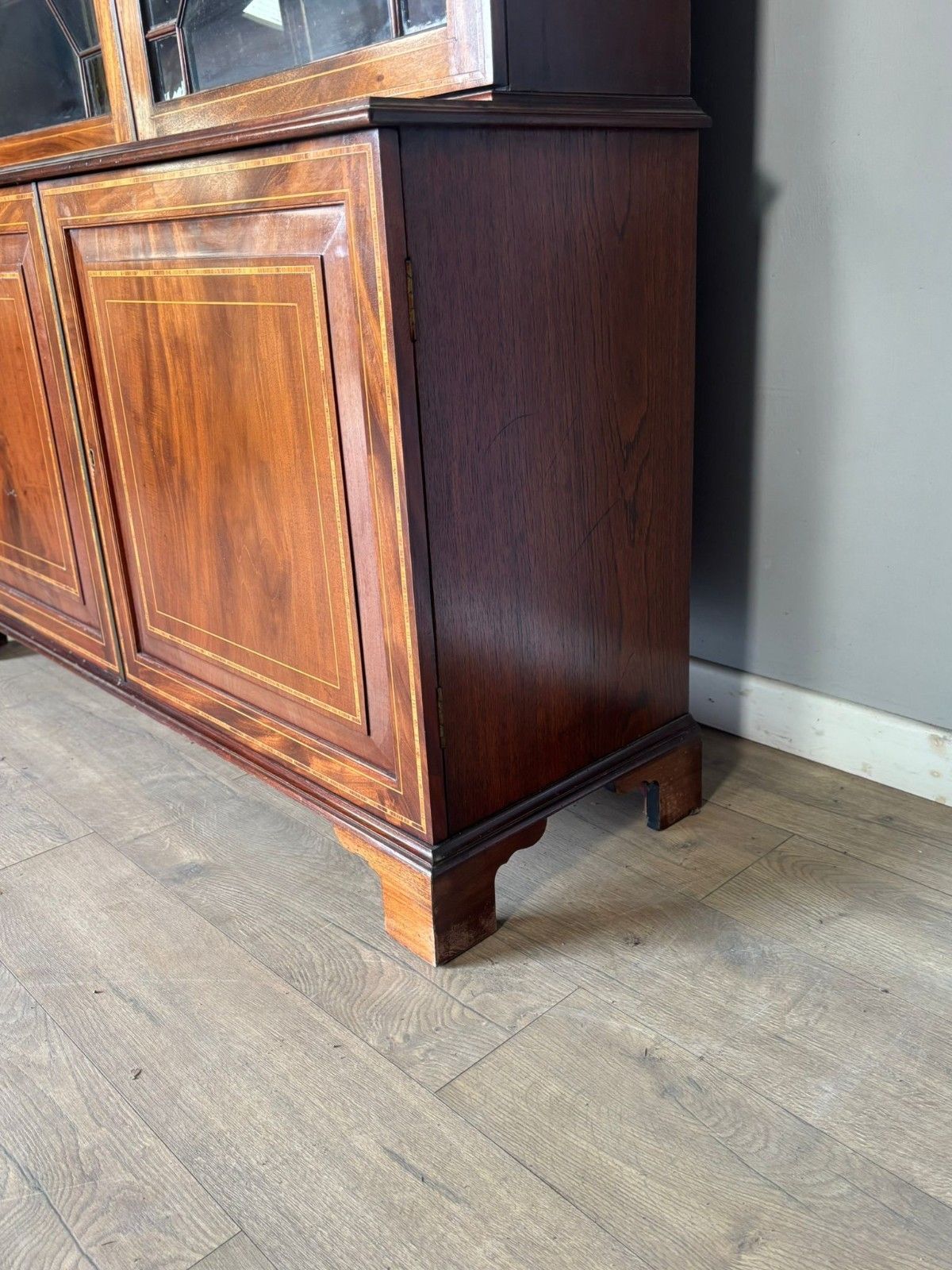 Inlaid Mahogany Astragal Glazed Cupboard Bookcase photo 1495.0