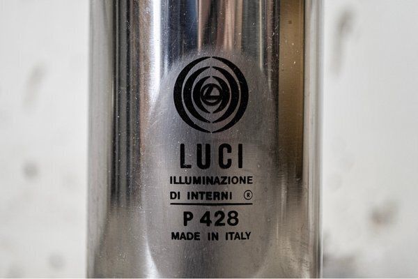 P428 Vloerlamp In Glas En Verchroomd Metaal Van Pia Guidetti Crippa Voor Luci, Italië, Jaren 1970 photo buy