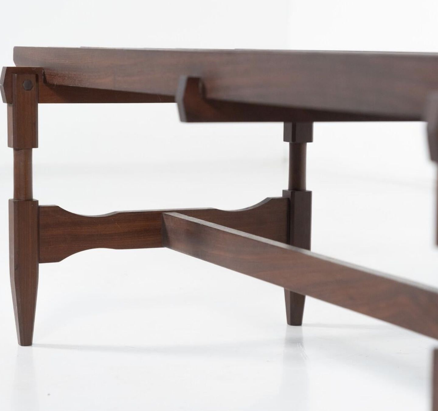 Furniture Mid Century Modern Wooden Bench By Ico And Luisa Parisi, Italy, 1950s photo