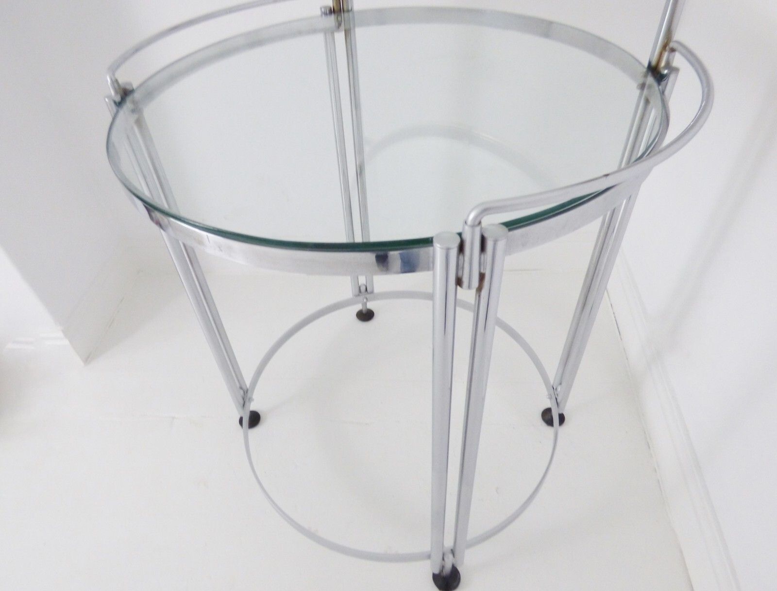 Stunning Vintage French Art Deco Chrome & Glass Vanity Dressing Table 1930's photo for sale