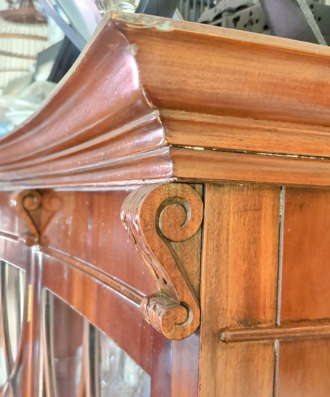 photo furniture Bevan And Funnell Yew Breakfront Cabinet 1980's Reprodux 1980's