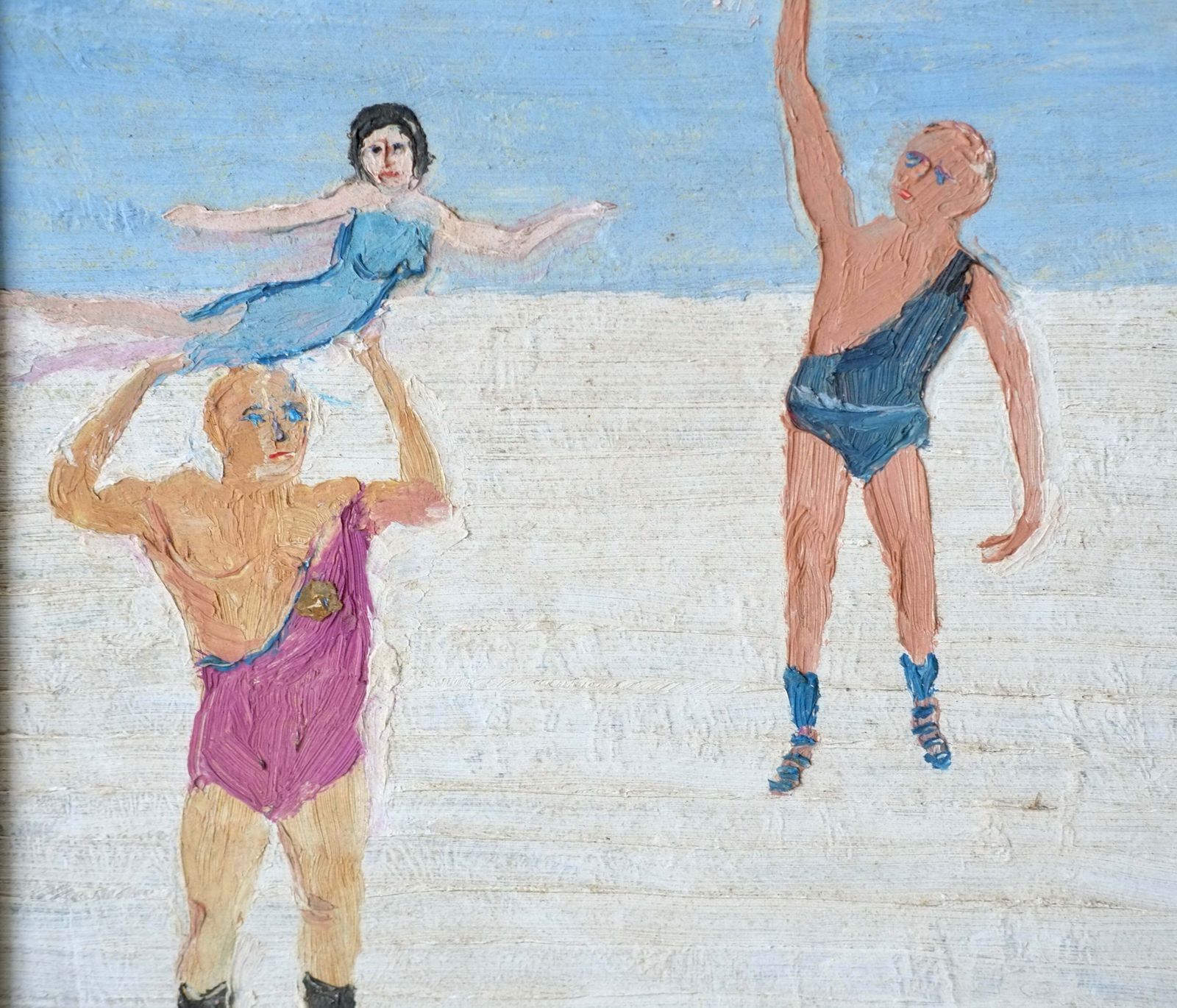 Fred Yates (1922 2008), Strongmen, Oil On Board photo buy