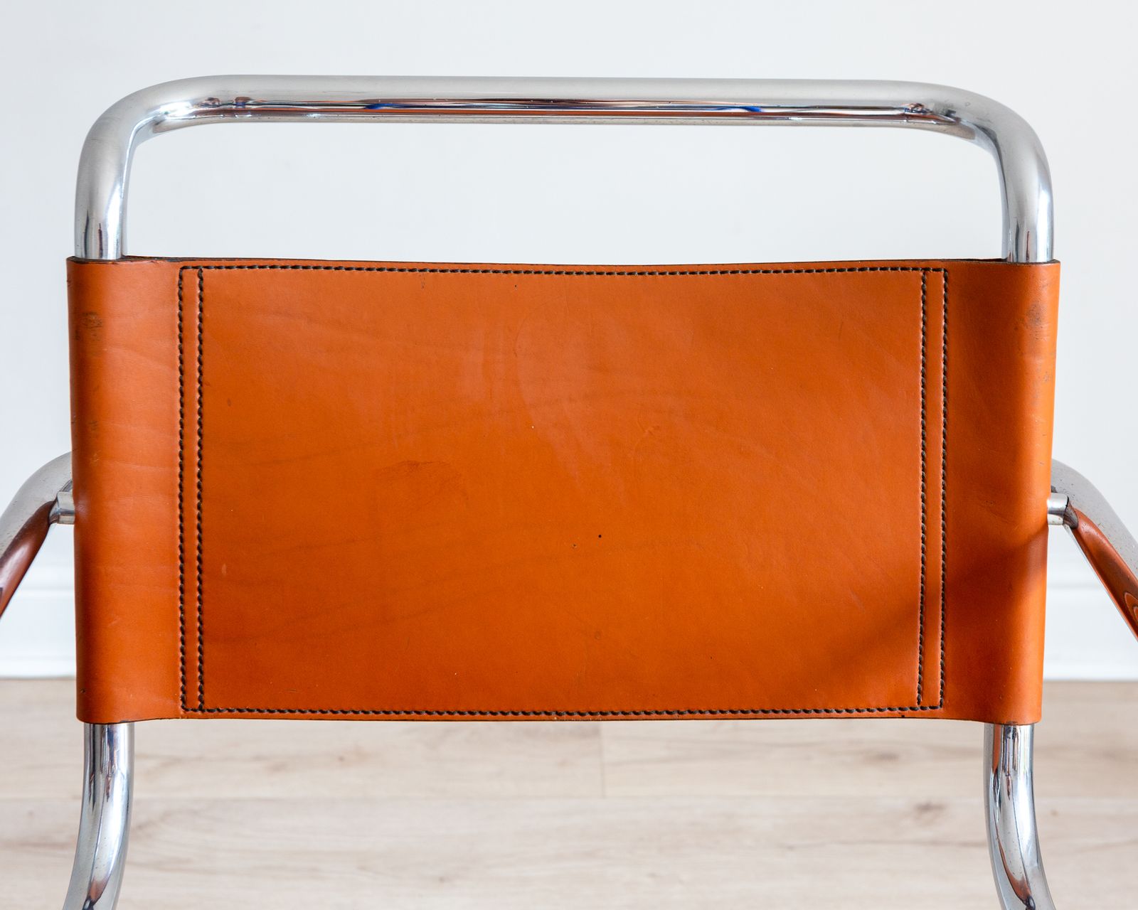 Mies Van Der Rohe Mr20 Cantilever Chair Chestnut Leather Chrome Bauhaus Mcm photo buy