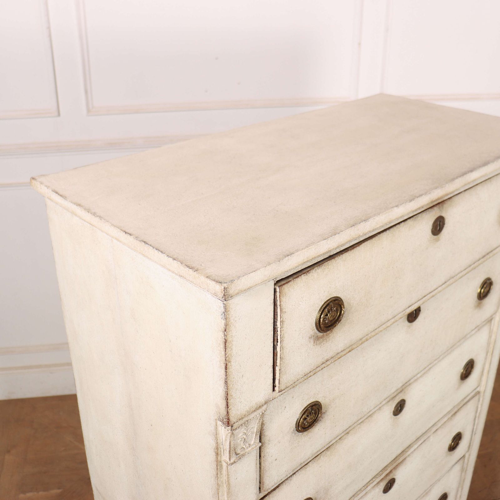 Furniture Dutch Painted Tall Boy Chest Of Drawers photo