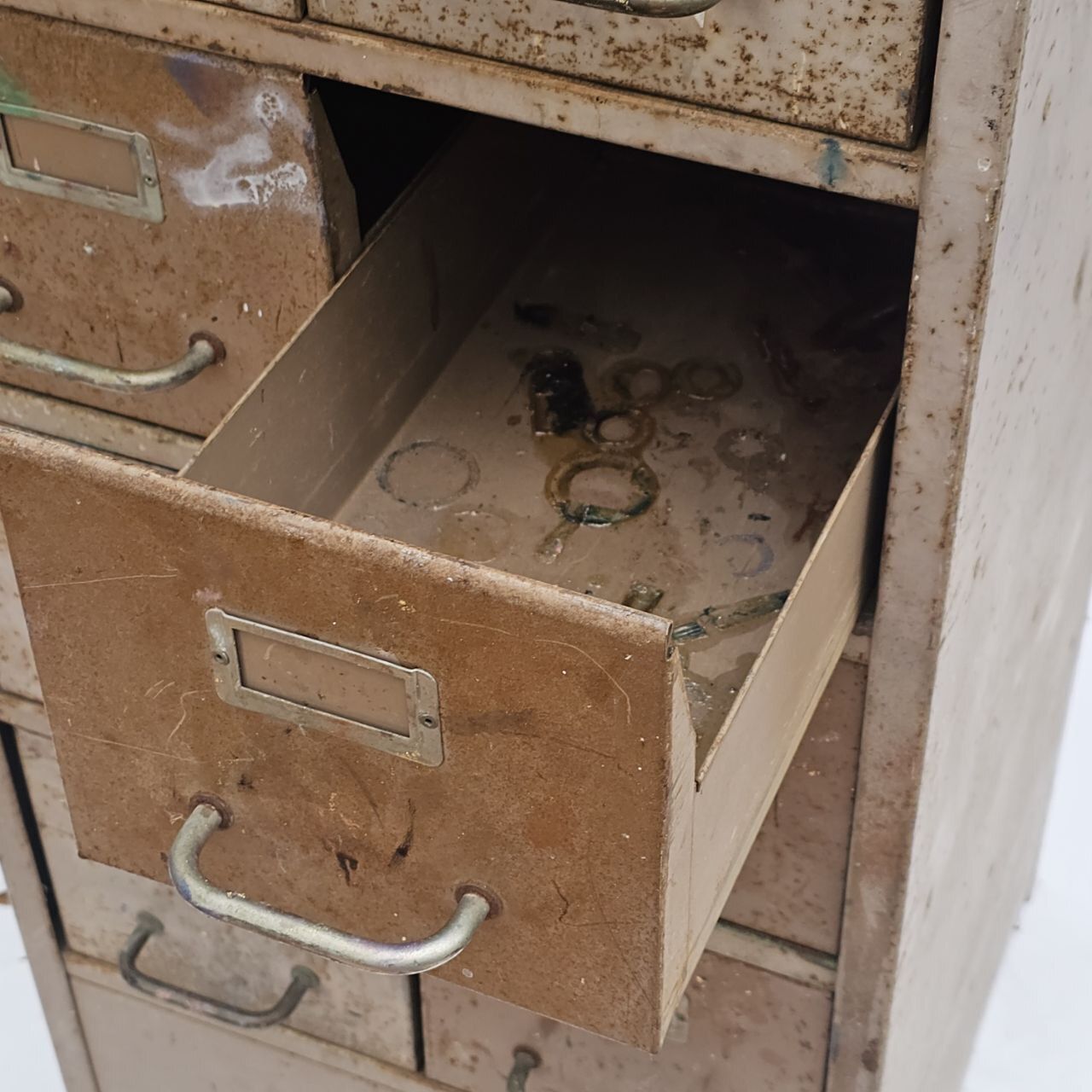 Large 1950's Industrial Drawers With Patina photo buy