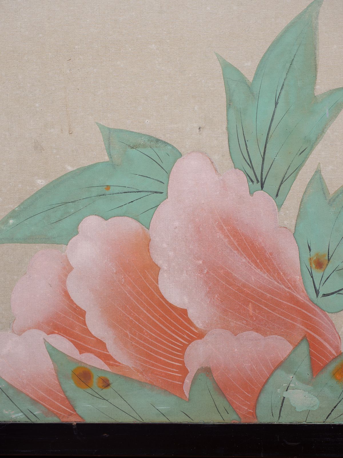 Art Two Fold Byobu Screen With Peacock And Flowers By Tokiaki photo