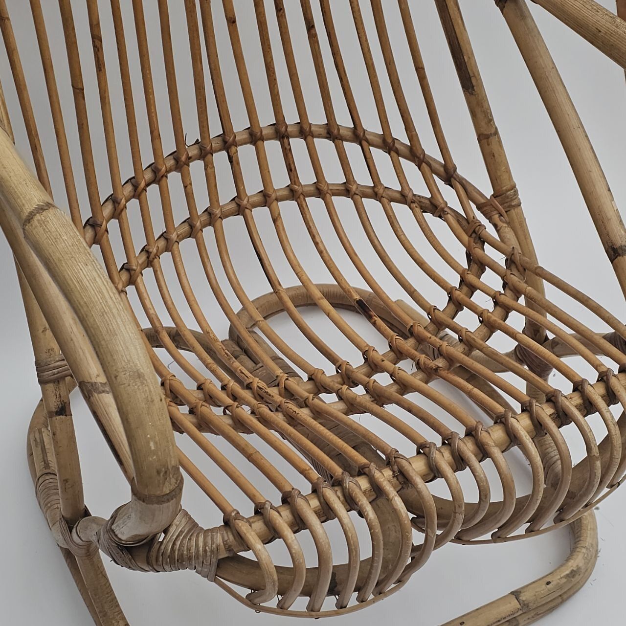 Tito Agnoli Bamboo Rattan Armchair, 1960s photo 330.0