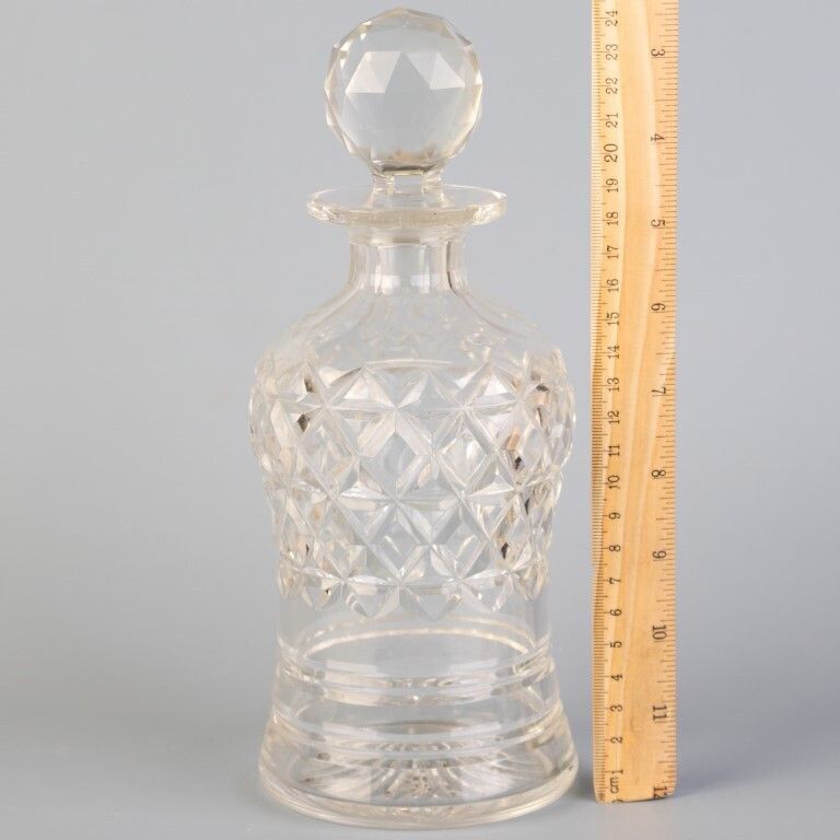 Antique Crystal Glass Decanter Liqueur Bottle photo for sale