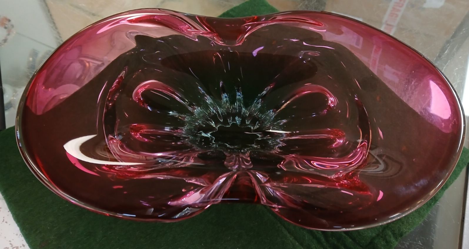 Mid Century Bohemia Chribska Pink Table Centre/Bowl By Josef Hospodka photo for sale