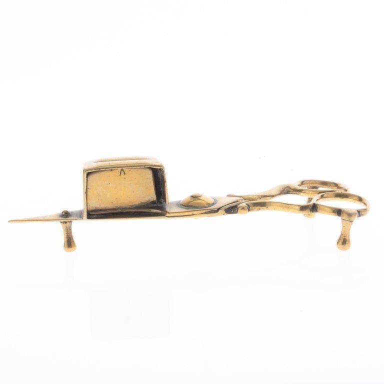 Antique Victorian Brass Candle Wick Trimmers Snuffer