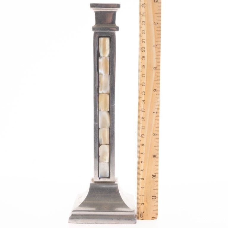 Mother Of Pearl Inlaid Candlestick photo for sale