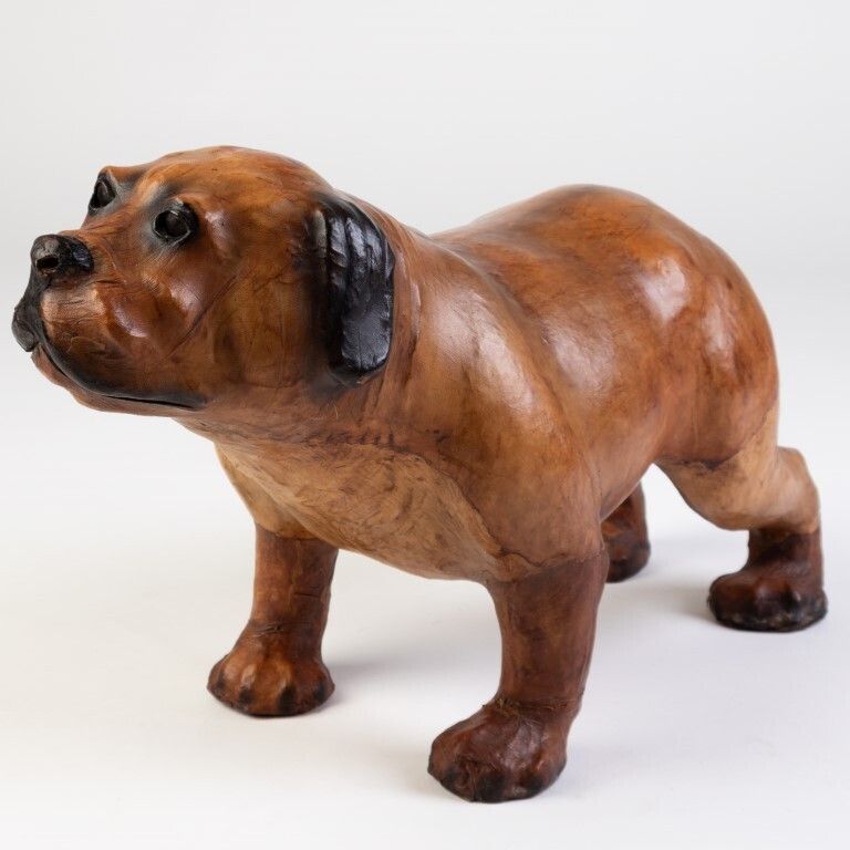 Liberty & Co Early 20th Century Country House Leather Dog Footstool photo furniture