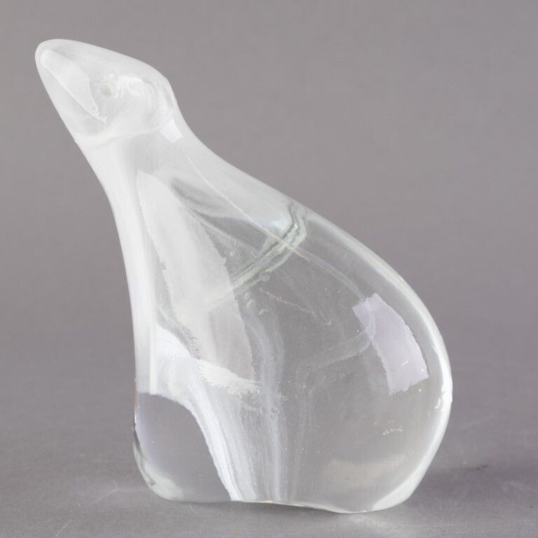 Studio Glass Polar Bear Paperweight Sculpture photo furniture