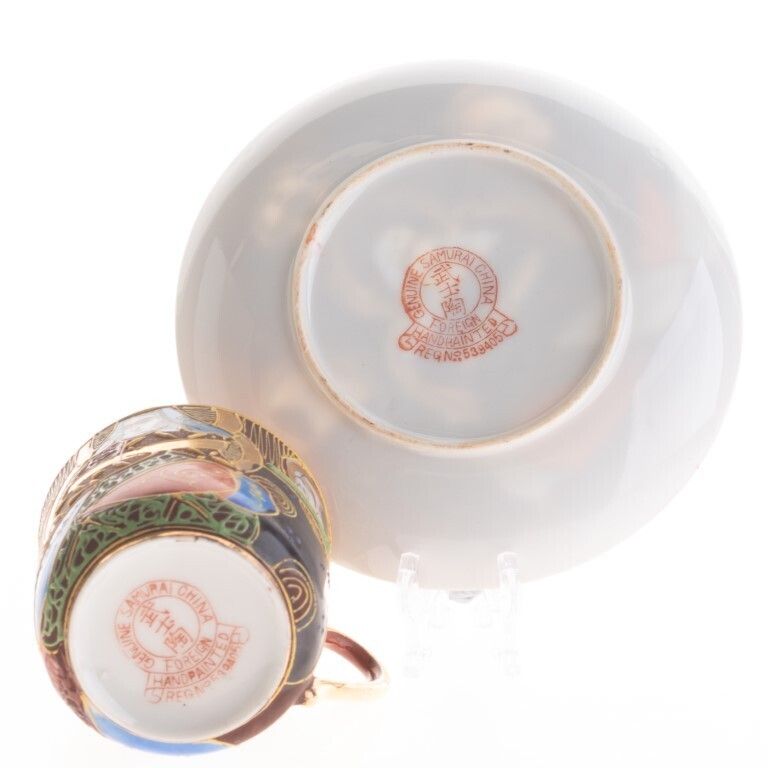 Japanese Satsuma Enamel Painted Teacup With Saucer photo furniture