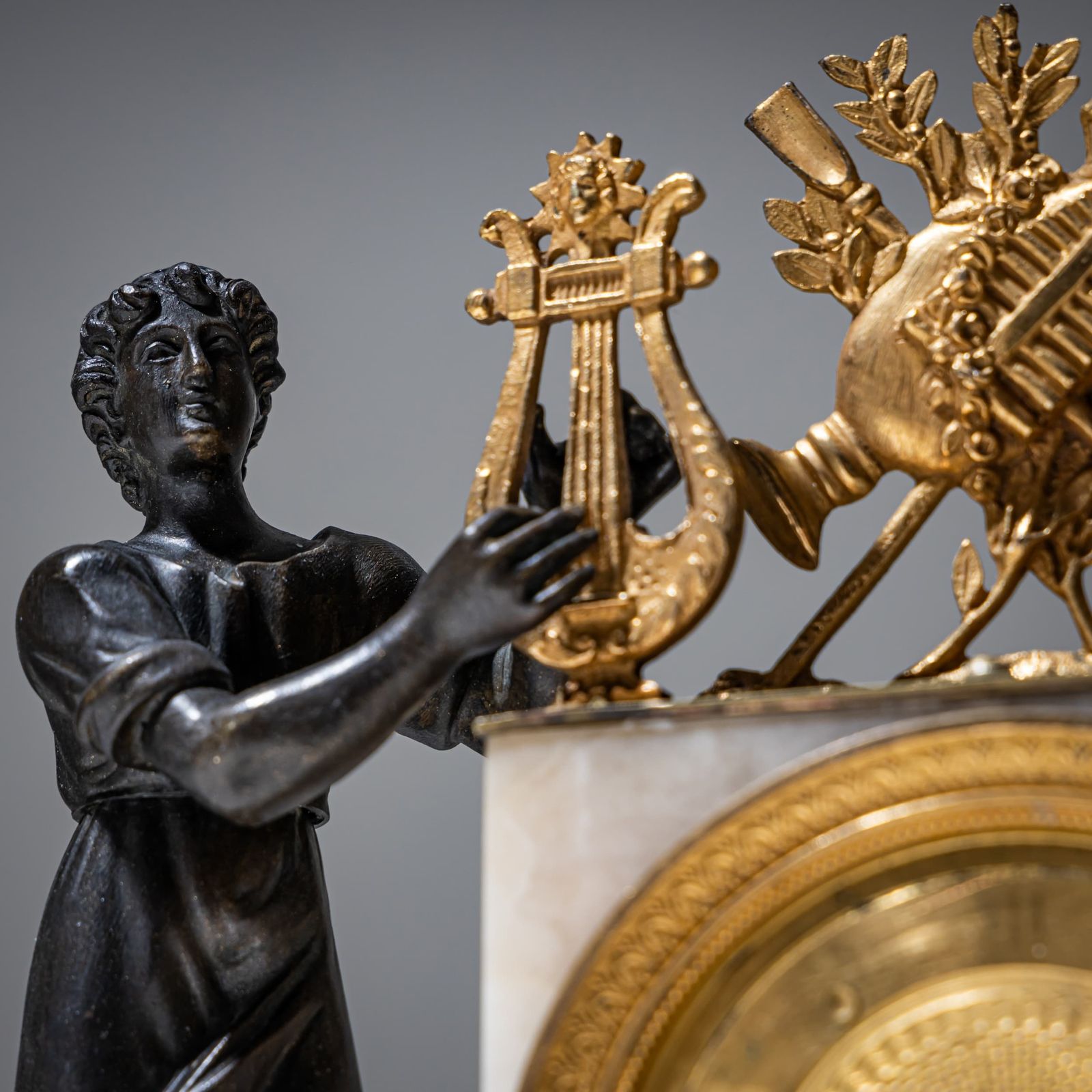 Kleine Schoorsteenklok Met Orpheus Figuur, 19e Eeuw photo buy