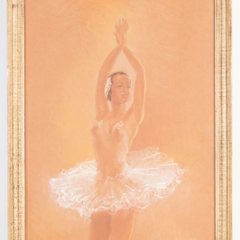 Pastel Drawing Of A Ballerina Signed A. Dubois photo for sale