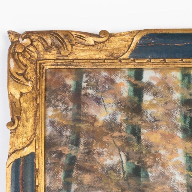 Autumn Wooded Landscape Pastel Painting Signed A Derzelle photo 275.0