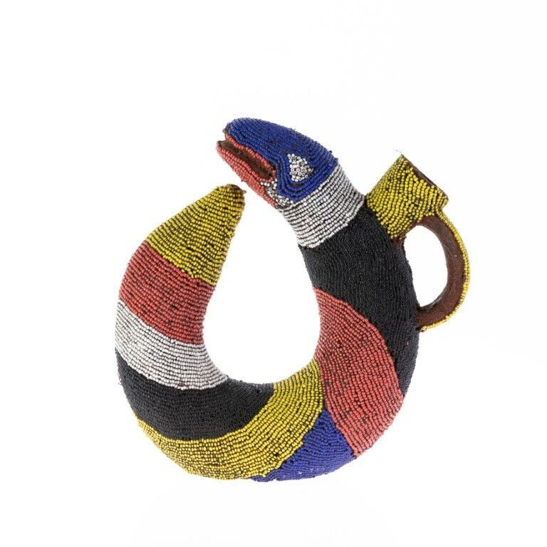 African Beaded Candle Holder Lamp