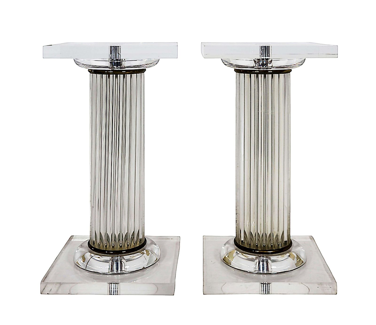Pair Of Mid Century Italian Plexiglass Pedestal/Columns/Base/Legs photo furniture