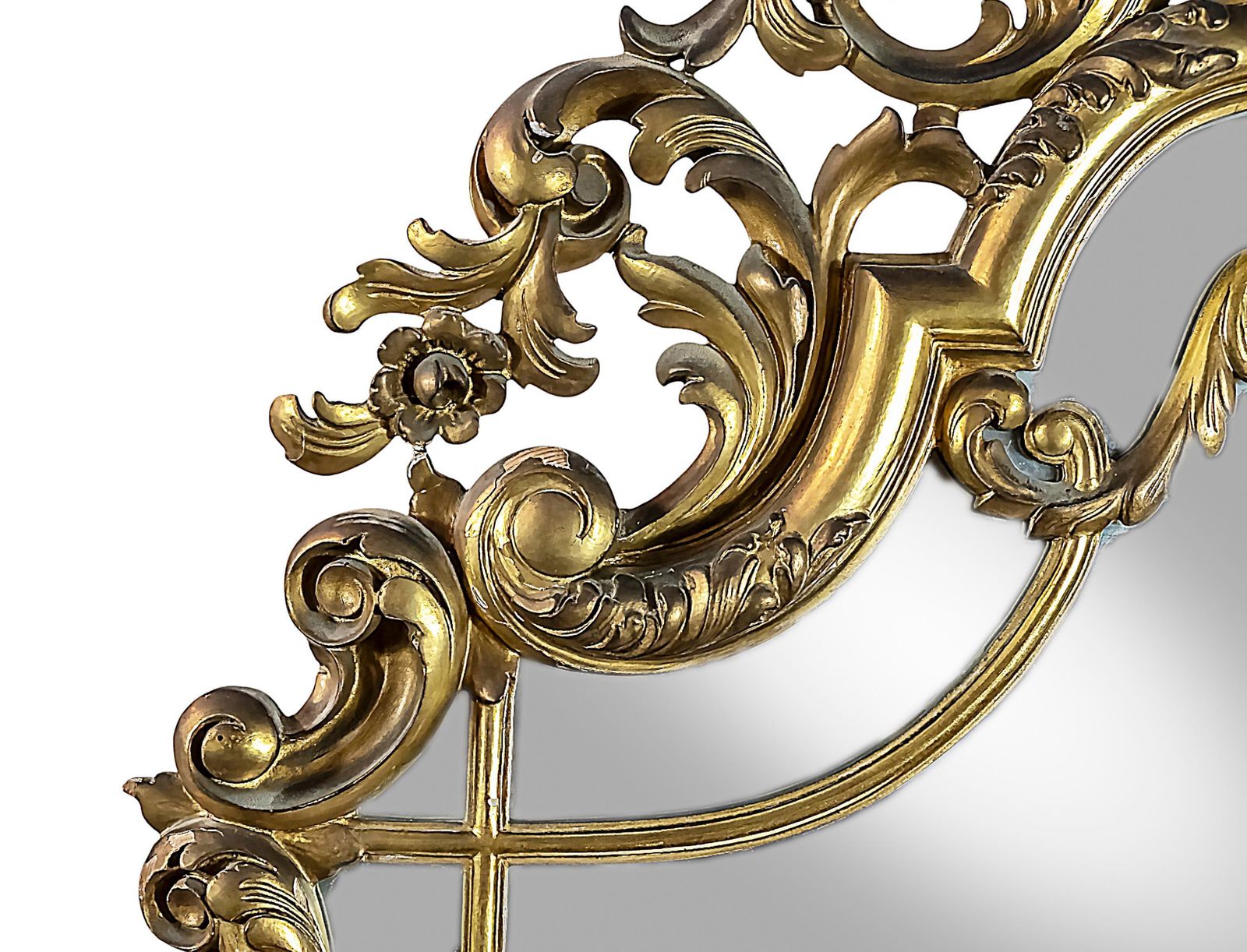 Large Antique Spanish Hand Carved Gilt Wood Wall Mirror photo buy
