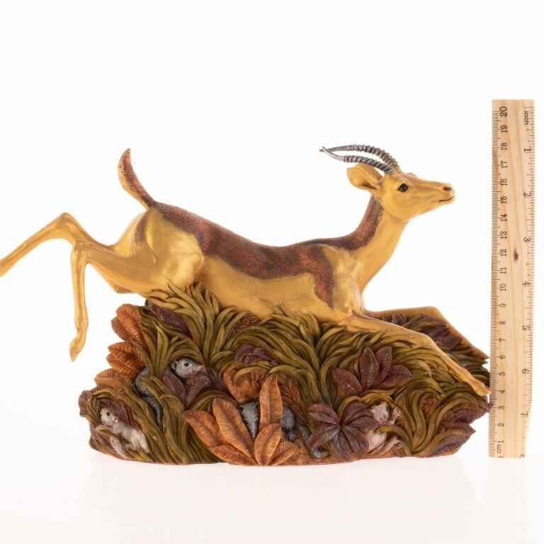 Hand Painted Gazelle Sculpture By Ann Richmond photo Art