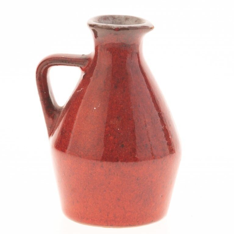 Studio Pottery Red Glazed Ceramic Pitcher Jug