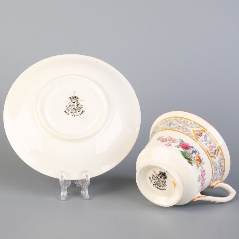 Royal Worcester Art Nouveau Porcelain Teacup With Saucer photo furniture