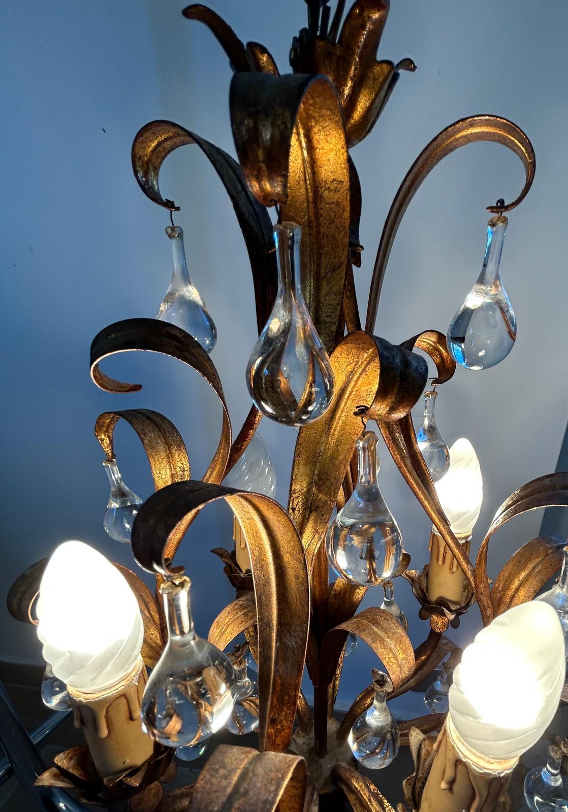 Florence Lily, Murano Glass Drops Chandelier photo for sale