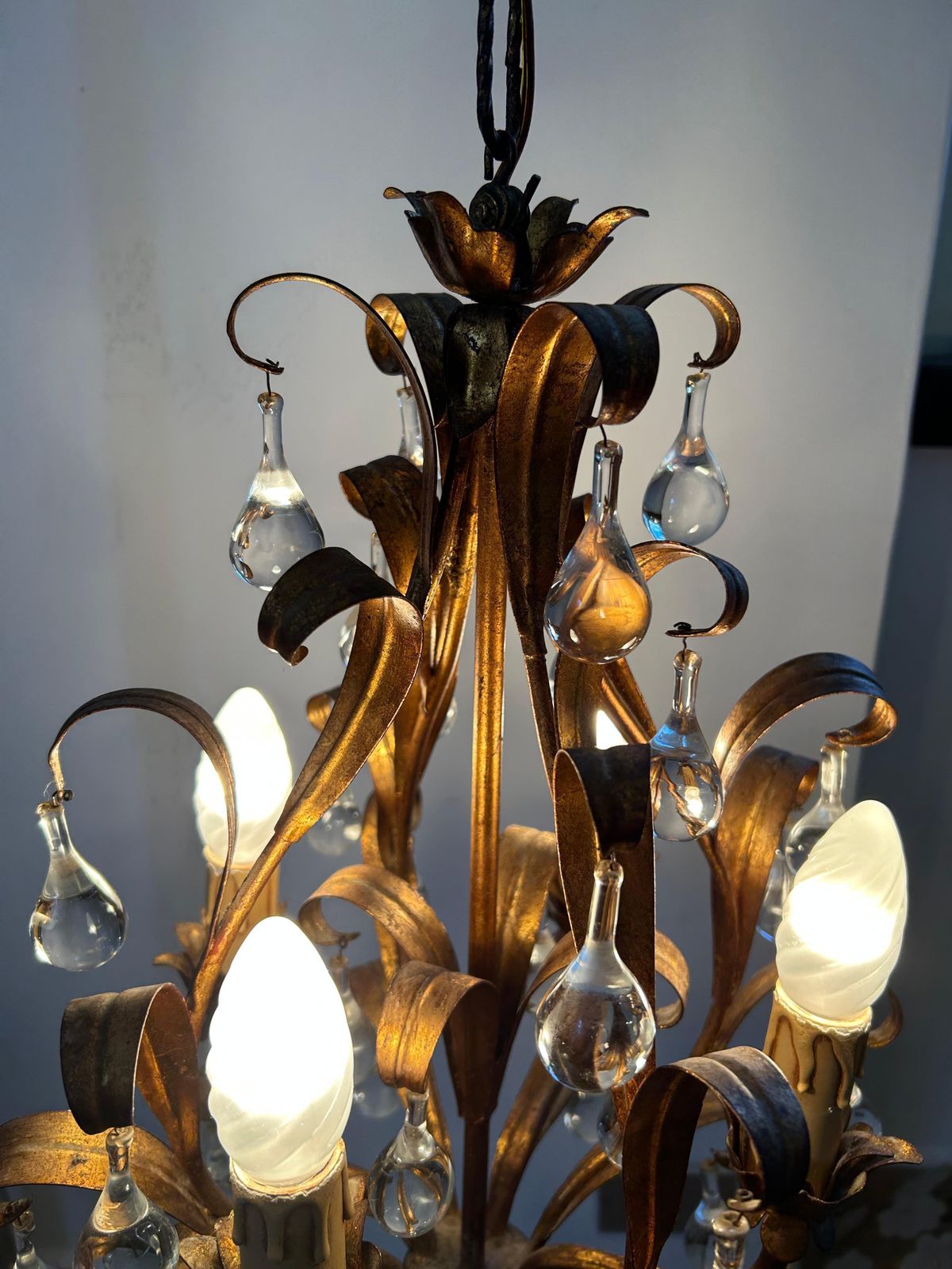 photo for sale Florence Lily, Murano Glass Drops Chandelier
