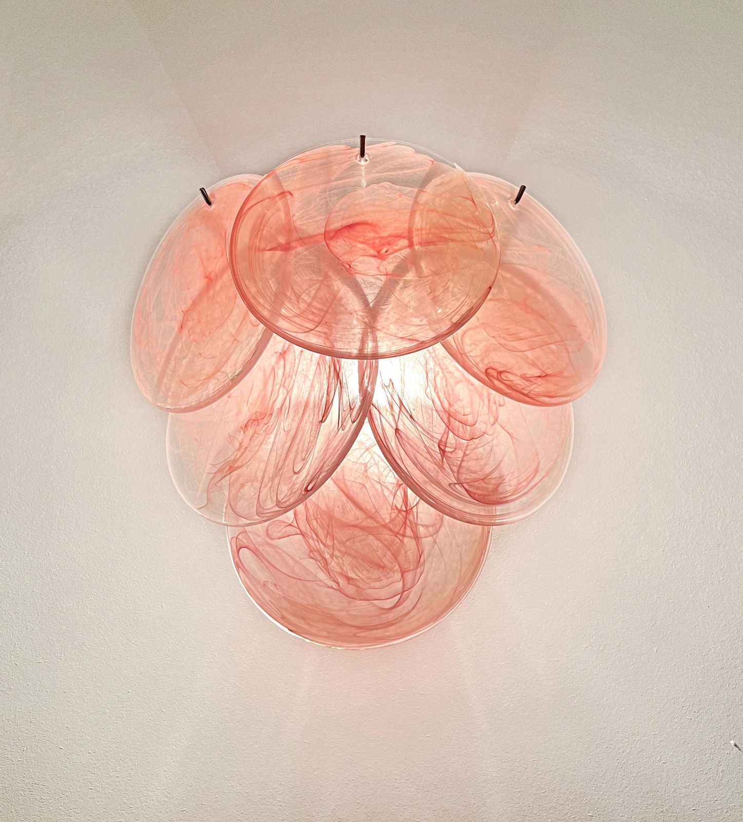 photo for sale Pair Of Wall Sconces Murano Discs