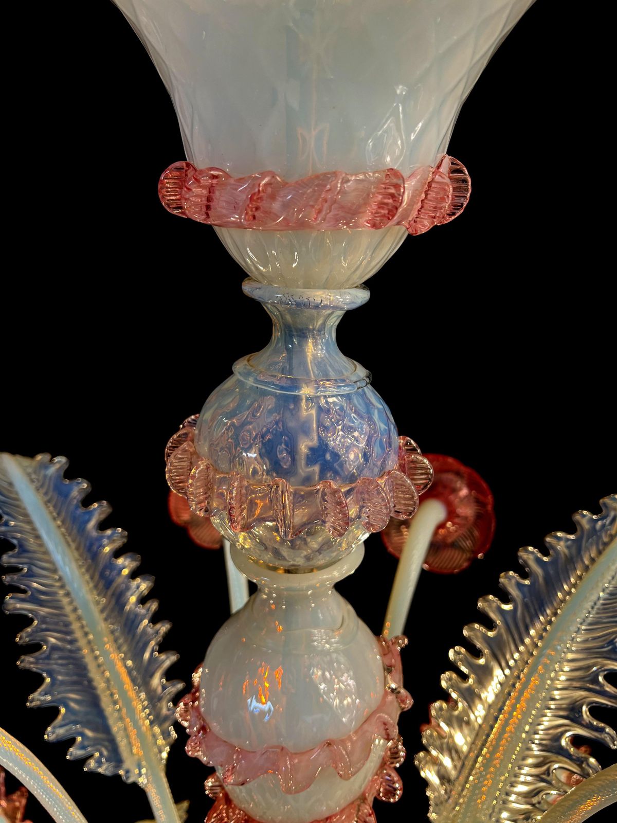 photo furniture Majestic Light Blue And Pink Venetian Chandelier, Murano, 1950s