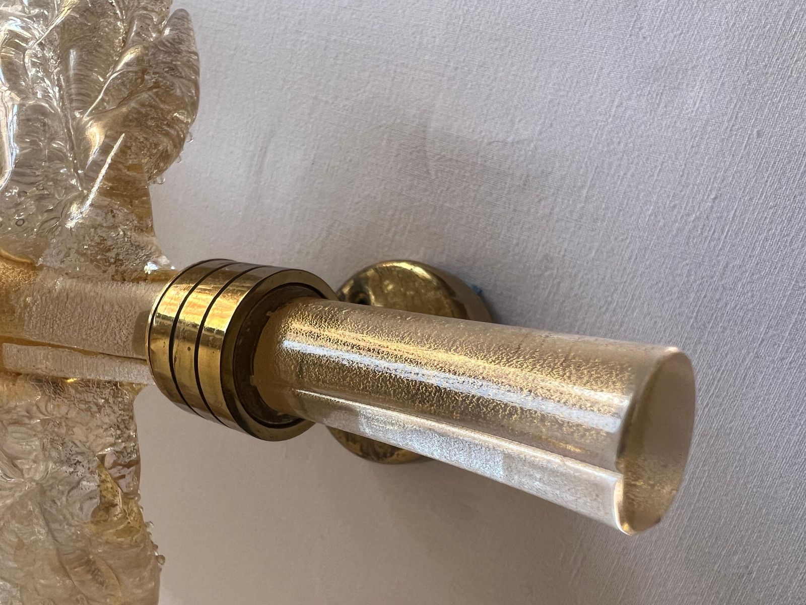 photo for sale Luxurious Pair Of Wall Lamps By Barovier & Toso, Murano, 1980s