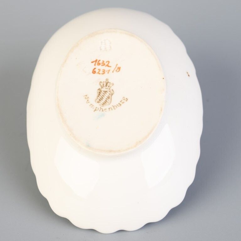 Antique Hand Painted Nymphenburg Reeded Porcelain Basket photo furniture