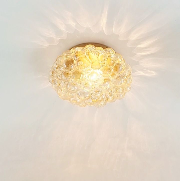 Mid Century Amber Bubble Glass Plafondlamp Van Helena Tynell Voor Limburg, Duitsland, Jaren 1960 photo buy