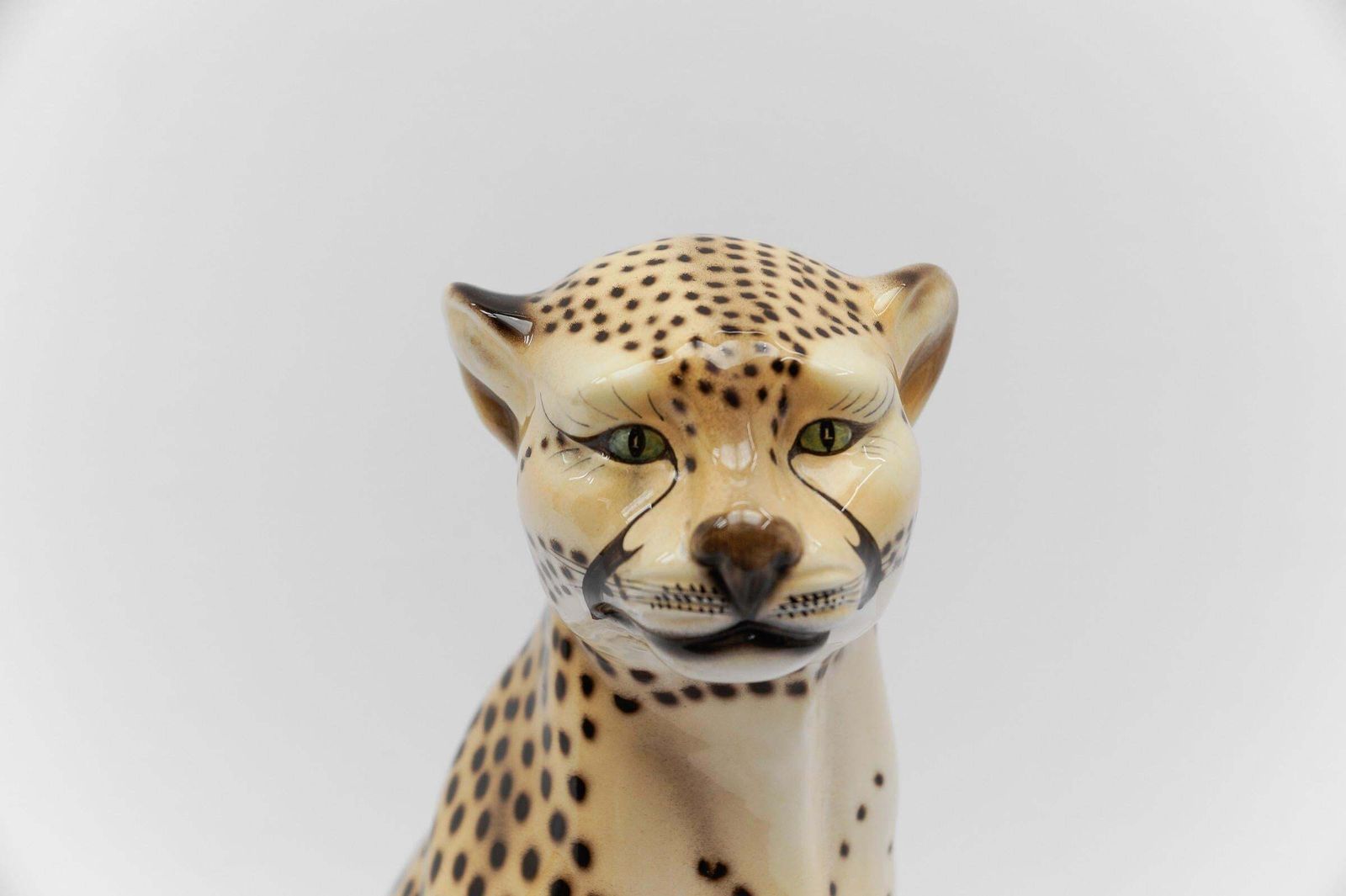 Realistic Ceramic Cheetah By Favaro Cecchetto, 1960s Italy photo for sale