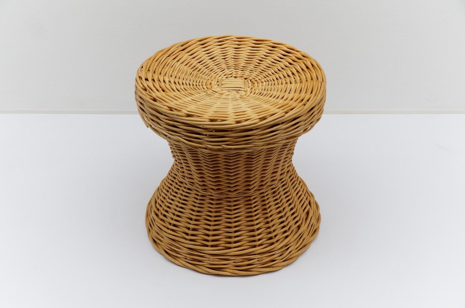 Mid Century Modern Rattan Stool With Storage Space, Italy 1960s photo for sale