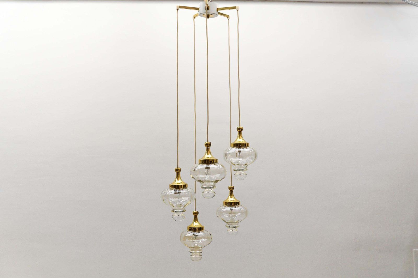 Lovely Amber And Gold Mid Century Modern Cascading Lamp By Wila, 1960s Germany photo furniture