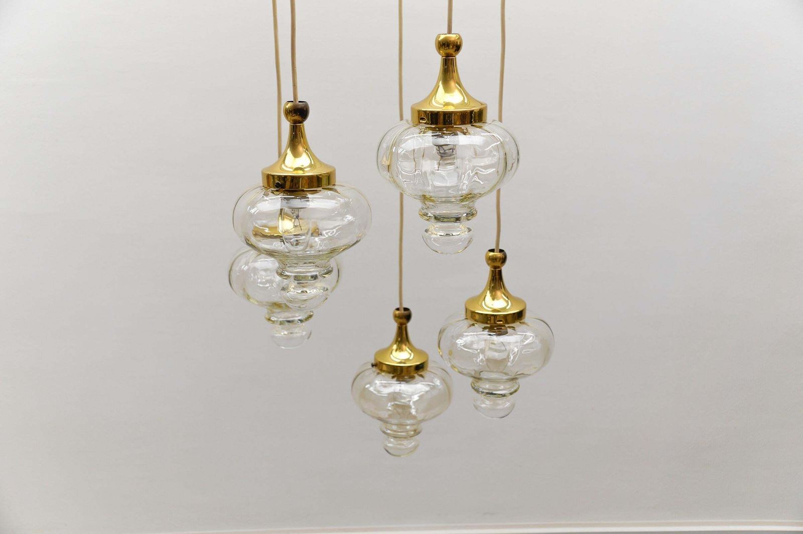 photo furniture Lovely Amber And Gold Mid Century Modern Cascading Lamp By Wila, 1960s Germany