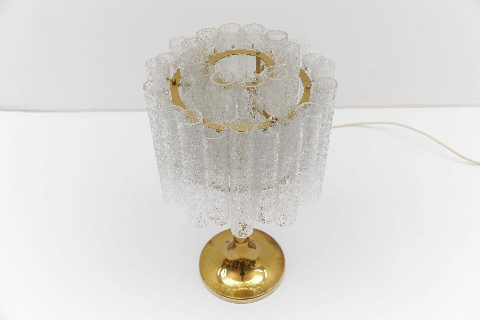 Awesome Table Lamp By Doria Leuchten With 34 Ice Glass Tubes, 1960s Germany photo vinterior
