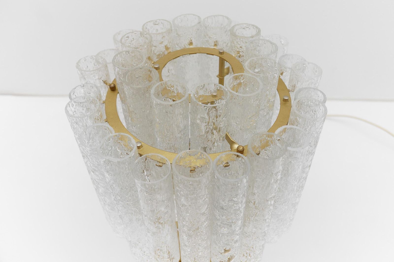 1072.0 Awesome Table Lamp By Doria Leuchten With 34 Ice Glass Tubes, 1960s Germany photo