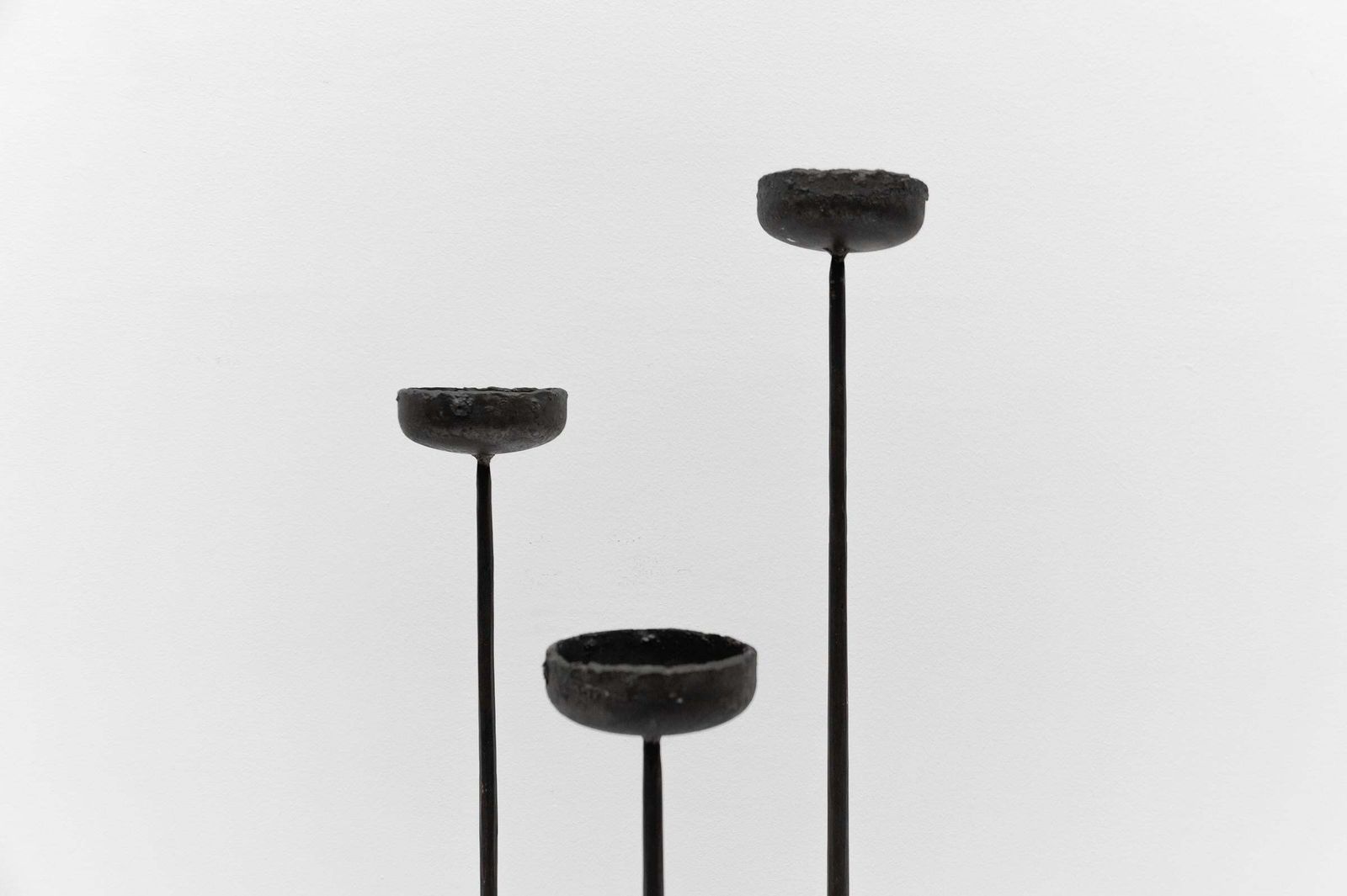 Lovely Floor Wrought Candle Holder By Manfred Bredohl Vulkanschmiede, 1970s photo Home Decor