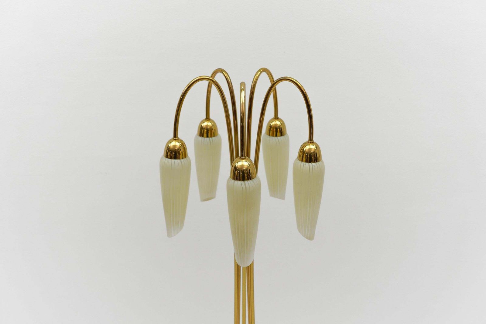 Very Rare Mid Century Modern Floor Lamp With Five Glass Shades, 1950s Italy photo vinterior