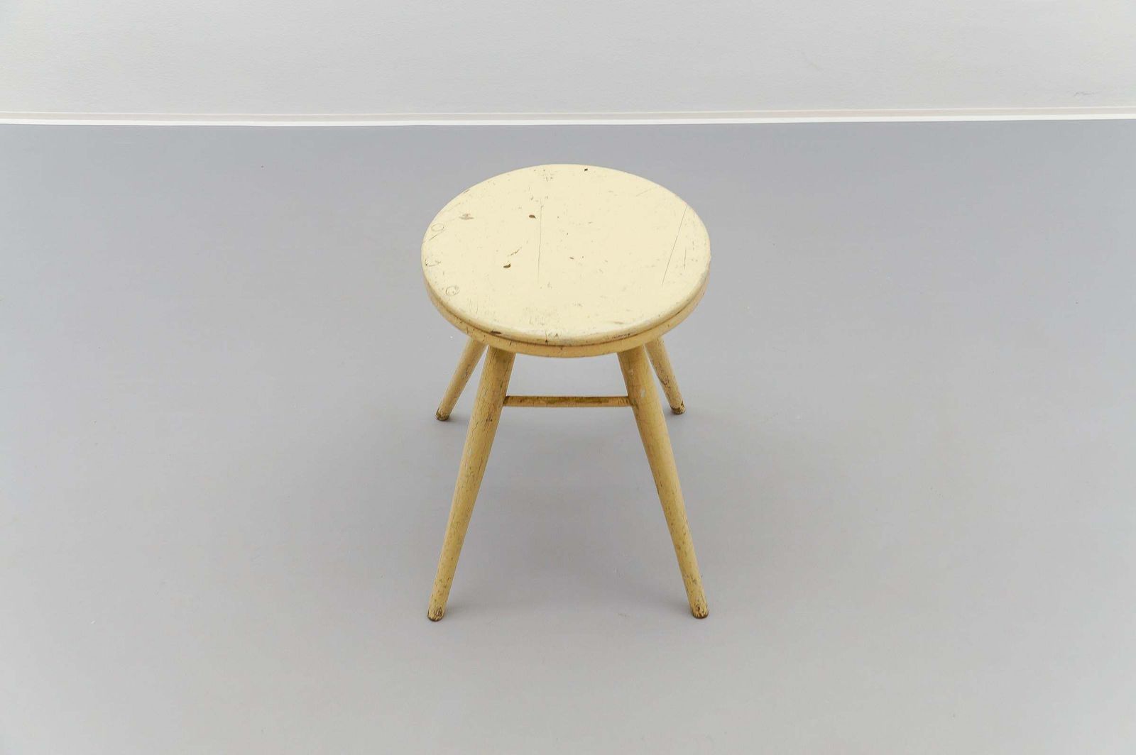 Lovely French Art Deco Wooden Working Stool, 1940s photo for sale